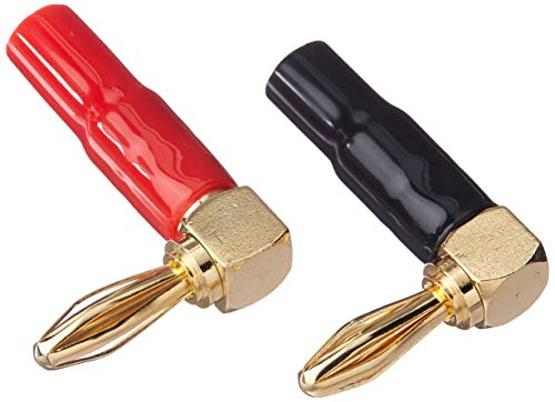 Monoprice 10 Pair Right Angle 24k Gold Plated Banana Speaker Wire Cable Screw Plug Connectors (121915)