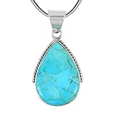 Turquoise Pendant Necklace in Sterling Silver 925