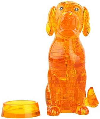 41 Pieces Yellow Dog Crystal Puzzle Assembly for Teens More than 6 Years Old, Small 3D Jigsaw Puzzle Birthday Gifts for Students and Children