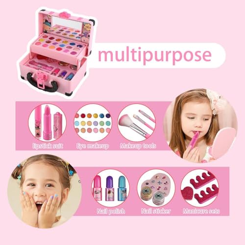 Conjunto De Maquiagem Infantil Lavável 32 Peças Com Estojo