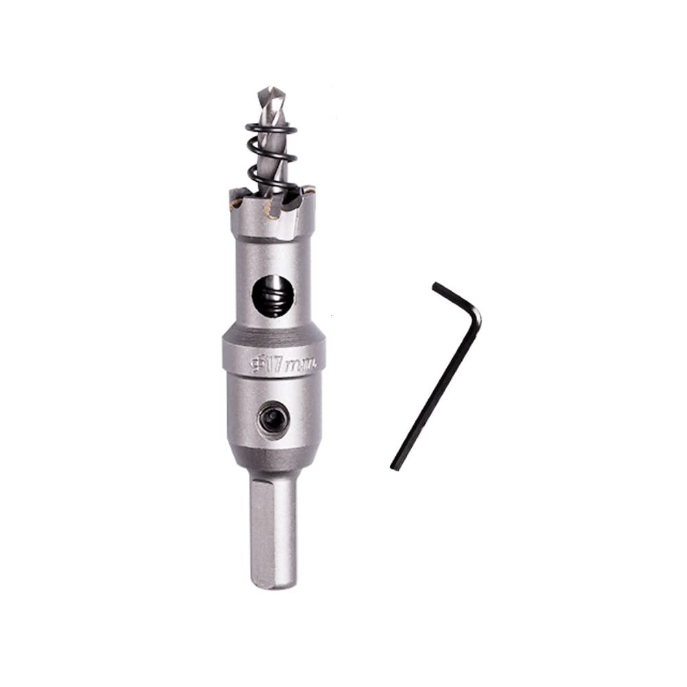 SYDARSYN 17mm Carbide Hole Saw with Arbor, TCT Hole Cutter Drill Bit for Stainless Steel, Sheet, Metal, Wood