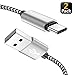 KeepMini USB Type C Cable 2 Pack Fast Charger USB A to USB-C Nylon Braided USB C Data Cable Compatible Samsung Galaxy S10 S9 S8 Plus Note 9 8, Apple New (2-Pack 6ft) - Black