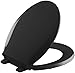 KOHLER K-4639-7 Cachet Quiet Close Toilet Seat, Black, Round