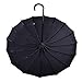 QUEENSHOW Pagoda Umbrella Retro Travel Stick Umbrella with Hook Handle Auto Open for Sun & Rain Protection, Black