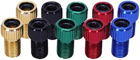 Luntus 10Pcs Presta to Schrader Valve Converter Multicolor Bicycle Bike Tire Tube