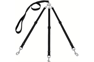 Adjustable No-Pull Dog Leash Suitable for Outdoor Walking & Car Travel - 3-Way Car Seat Belt Harness for Dogs, for Hiking, Ca