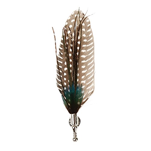 SunniMix Vintage Peacock Feather Brooch Lapel Pin Men Women Shirt Suit Wedding Accessory - Coffee - Thumbnail 2