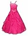 FEESHOW Kids Big Girls Rhinestone Ruffle Flower Dress Bridesmaid Party Wedding Gown Rose 8