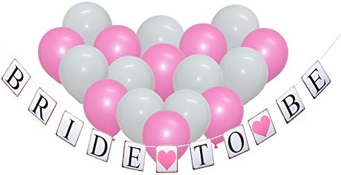 TPARTYCOM BRIDE TO BE Banner Garland With 20Pcs Bachelorette Party Balloons for Bridal Shower,Bachelorette,Wedding Party Decorations