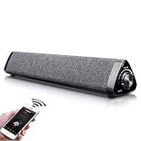 Bluetooth 5.0 Sound bar for TV, Fityou Wired and Wireless Home Theater Speaker with Remote Control for TV/Smpartphones/Decktop by USB-DAC/USB/TF(32GB), 2.0 Channel Soundbar with 2x5w Speakers, 2000mAh