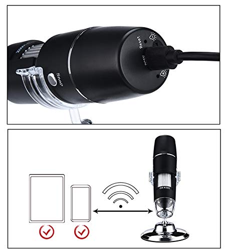 WiFi Mikroskop, 50x-1000x Vergrößerung Mikroskop Kamera, 8 LED-Leuchte Mini-Handmikroskop, 1080P 2MP, kompatibel mit… – Bild 4
