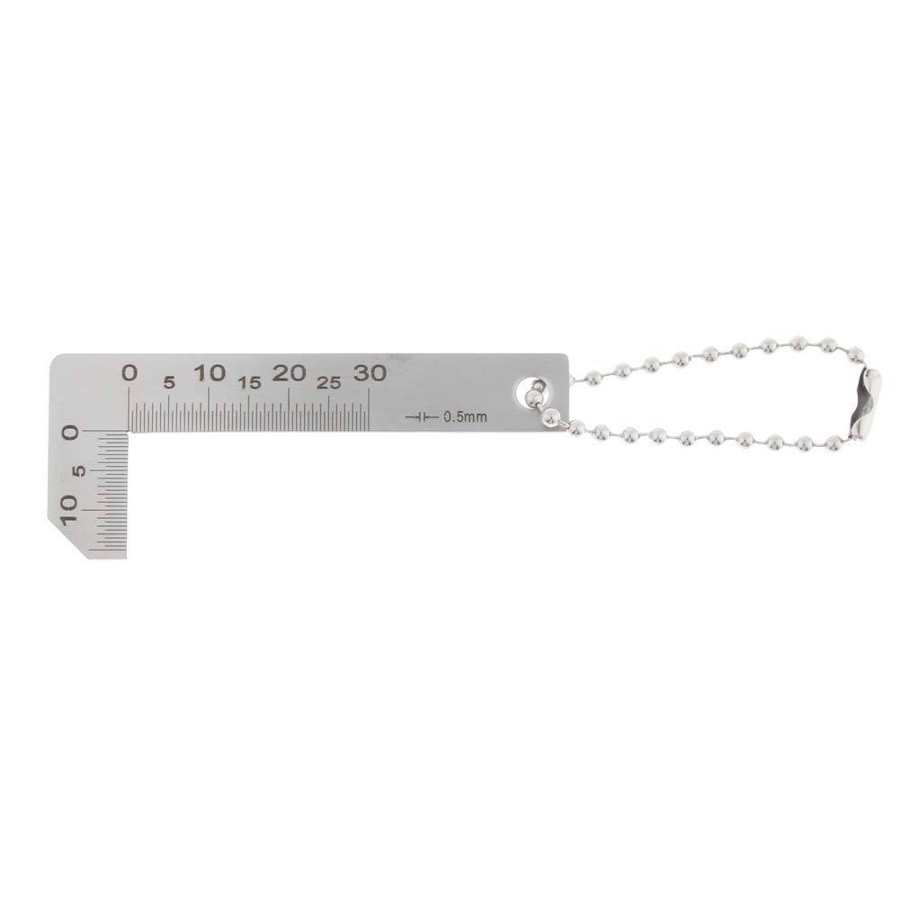 Chamfering Angle Ruler, Stainless Steel L Shape Square Ruler, 0-30mm Chamfer Gauge for Measuring, Woodworking
