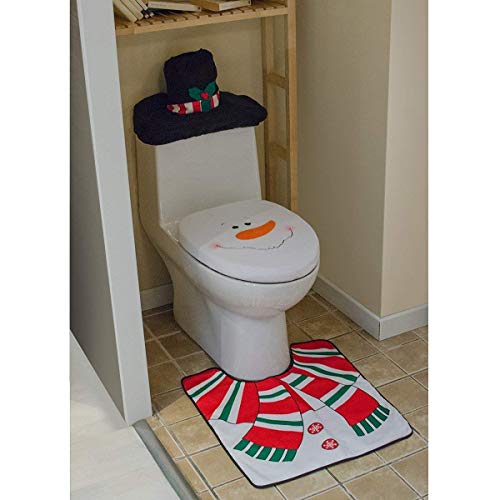ShellKingdom Snowman Santa Toilet Seat Cover Set (Style C)