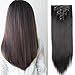 SLLIE 7Pcs 16 Clips Curly Straight Double Weft Clip in Hair Extension Thick Synthetic Hair Extensions Hairpiecesthumb 1