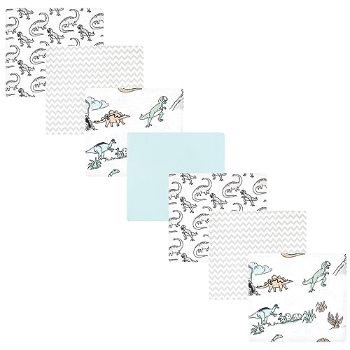 Hudson Baby Unisex Baby Cotton Flannel Receiving Blankets Bundle, Neutral Dino…