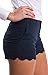 GAMISOTE Women Summer Scalloped Hem Short Casual Stretchy Shorts, Navy Blue, Medium