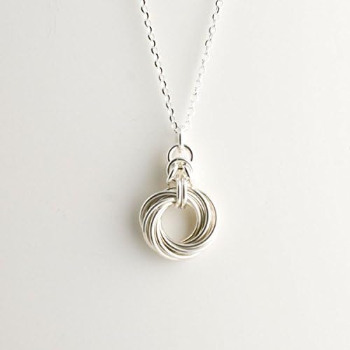 10 ring Byzantine Love Knot Necklace - Sterling Silver