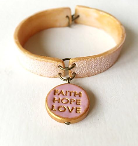 Faith Hope Love Cuff Bracelet, Inspirational Jewelry, Soul Warrior, Recovery, Survivor Anniversary Gift, Good Vibes