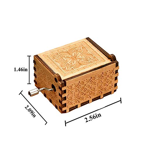 Kafete Music Box Hand Crank Engraved Musical Box-U R My Sunshine Mechanism Antique Vintage Personalizable Gift for Daughter from Mom(You are Stronger Than You Seem)