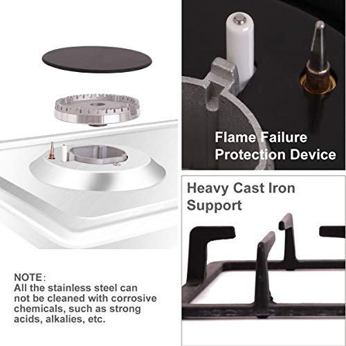 NOXTON 12 Inch Gas Cooktop, Hob Gas Stove Top 2 Sealed Burners in