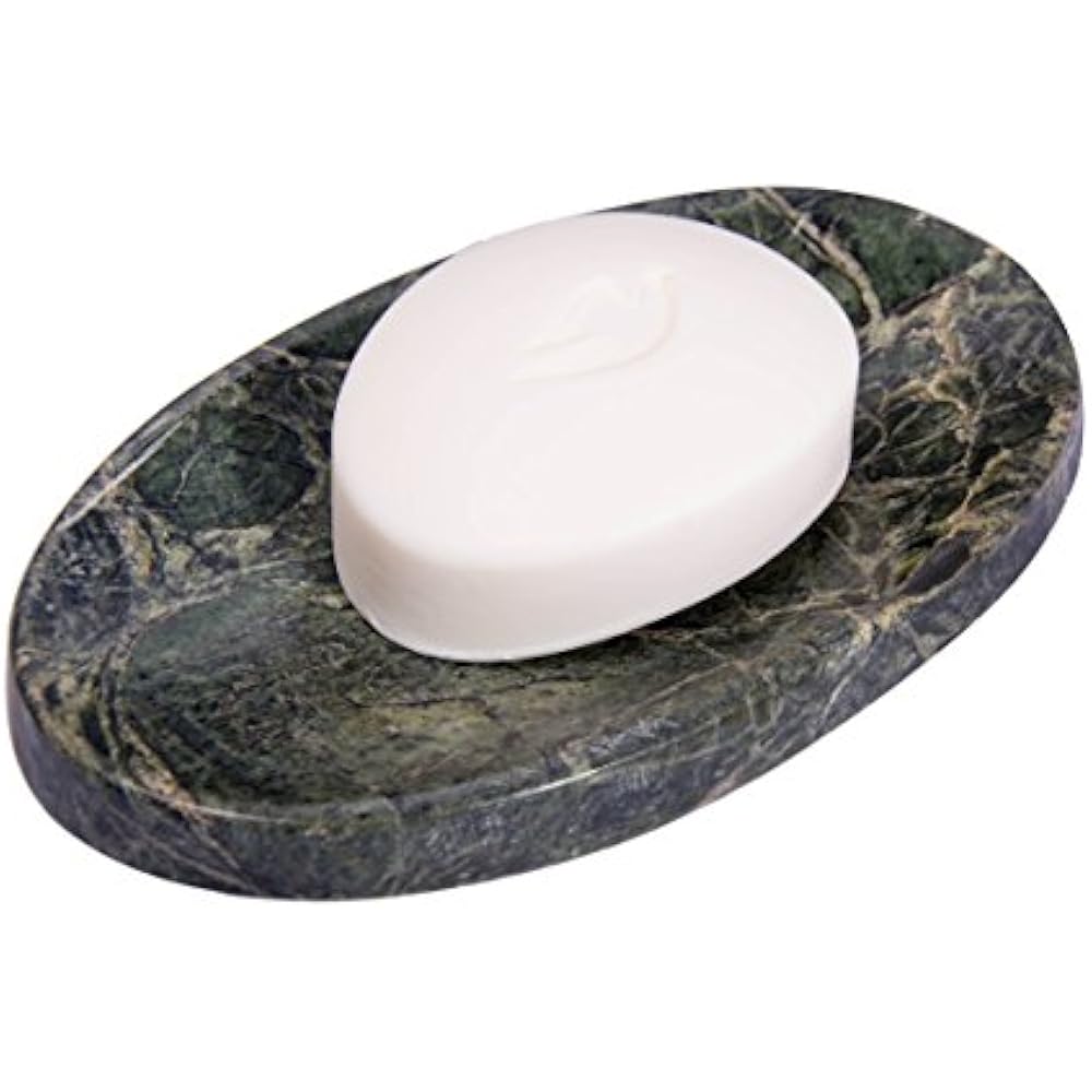CraftsOfEgypt Green Marble Soap Dish Polished And Shiny Holder