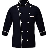 Men's Multi Color Chef Jacket/Light Weight Chef Coat With Contrast Black Piping(Size,S-5XL)
