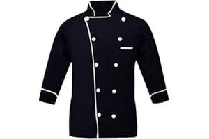 WARRIORPOINT Men's Multi Color Chef Jacket/Light Weight Chef Coat With Contrast Black Piping(Size,S-5XL)
