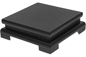 POPETPOP Wood Display Base Risers: Square Pedestal Vase Base - Buddha Statue Stone Display Stand for Home Office Decoration A