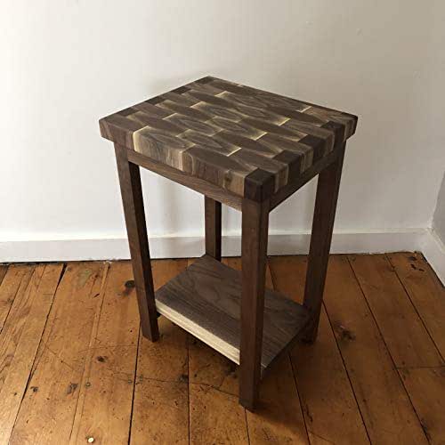 Amazon.com: Black Walnut End Grain End Table with Shelf : Handmade Products
