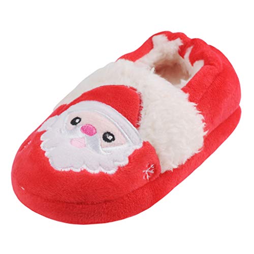 Annnowl Toddler Boys Girls Santa Claus Christmas Shoes Winter Warm Slippers (15/16 (US Size 7-8) (Insole Length-15.5 cm), Santa)