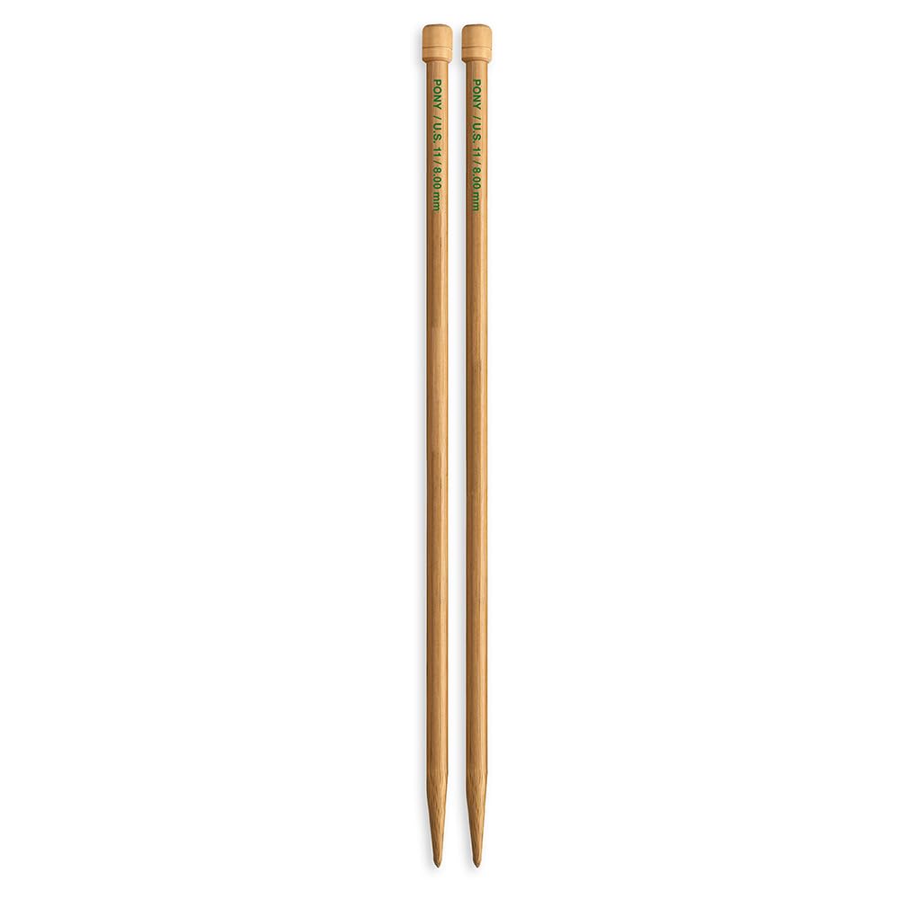 Pony Single Ended Bamboo Knitting Pins, Multi-Colour, 8mm — image 1