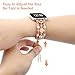 IMYMAX for Fitbit Versa Band Adjustable Crystal Pearl Bracelet Replacement Women Girls Wristband for Fitbit Versa Smart Watch Updated Style (Rose Pink)