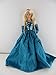 A Teal Green Satin Gown with Sequined Top Made to Fit the Barbie Doll