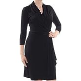Karen Kane Women's Three-Quarter-Sleeve Cascade Wrap Dress