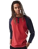 Rebel Canyon Young Men's Long Sleeve Cotton Baseball Henley Top