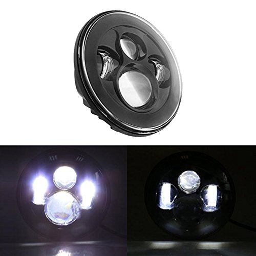 Allinoneparts Black Round Daymaker LED Projectior Headlight for Harley Davidon Motorcycle