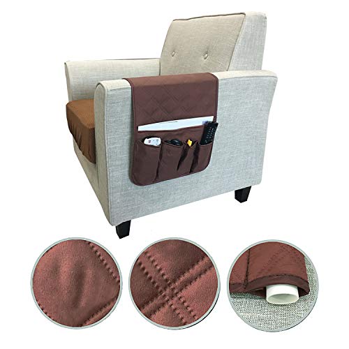 Armrest Organizer for Sofa Couch Chair, Waterproof Hanging Recliner Caddy 5 Pockets Storage Bag - Thumbnail 2