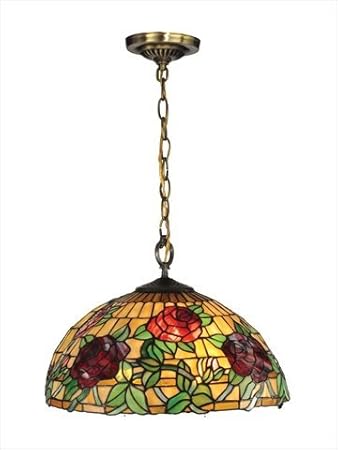 Dale Tiffany Th13112 Rosewood Tiffany Pendant Antique Brass