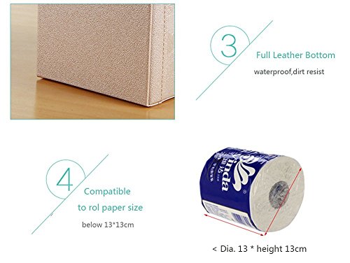 LYUS Square Tissue Holder Stylish PU Leather Napkin Holder Pumping Paper Box Case Dispenser, Facial Tissue Holder with Magnetic Bottom for Home Office Car Automotive Decoration Brown (Apricot)