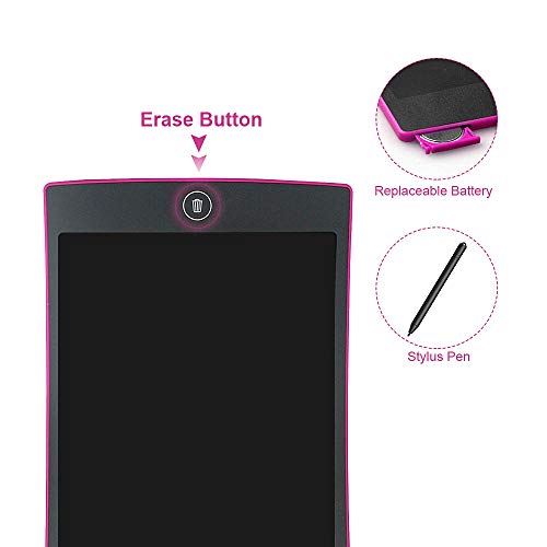 Girls Gifts Age 3-12, Tisy LCD Doodle Board Writing Drawing Tablet for Kids Toddler Teen Toys for 3-12 Year Old Girls Birthday Presents Gifts for 3-12 Year Old Rose Red TSUSWDT05 - Thumbnail 5