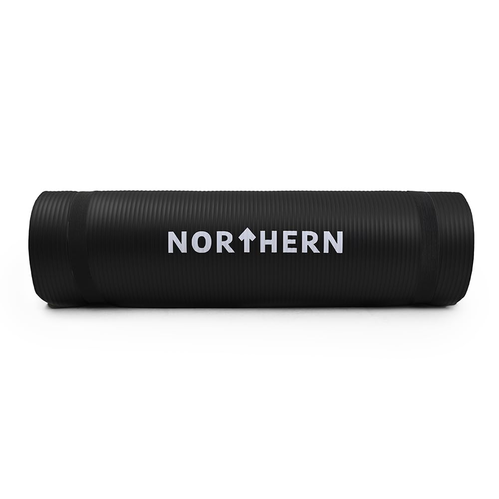 NORTHERN Yoga Mat Soft Foam 10mm Compact Lightweight Extra Thick Large Surface Gym Exercise Fitness Perfect for Pilates Gymnastics Workout Mat Non Slip Home Gym Training Equipment With Carry Strap