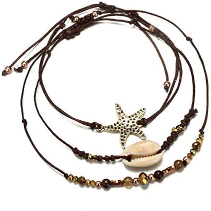 Turtle Starfish Rope Anklet Bracelet Bohemian Handmade Foot Chain Beach Jewelry for Women Teen Girls