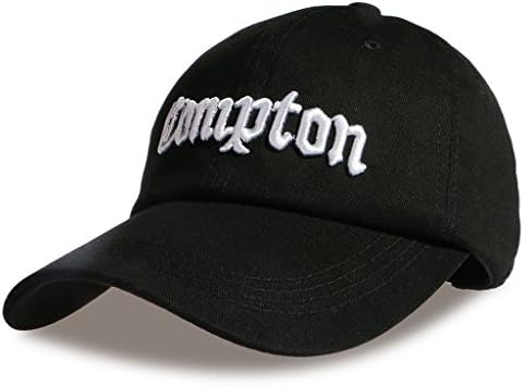 Mameng Fashion Embroidery Cotton Adjustable Baseball Cap Man Women Snapback Hip Hop Hat with Compton Letter Printed