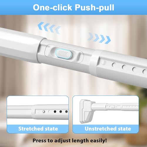 Dsocool Tension Curtain Rods No Drilling, Extra Long Tension Rod 100-440cm, Heavy Duty Shower Curtain Rod for Outdoor Patio Bathroom Windows Room Divider, Adjustable, Anti-Slip, No Rust