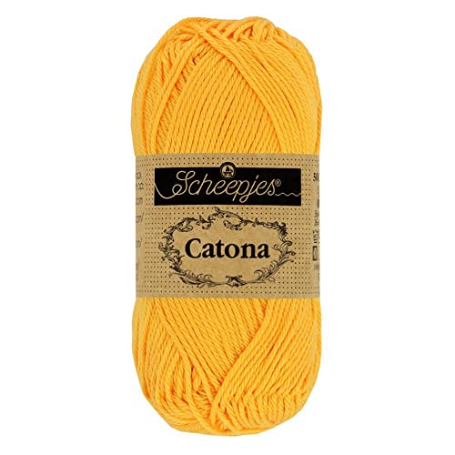Scheepjes - Scheepjes Catona 208 Yellow Gold Yarn - 1x50g
