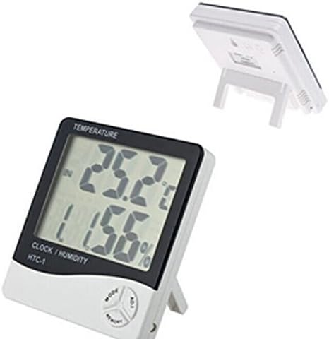 DASHUHUWAI(TM)New HTC-1 LCD Digital Temperature Humidity Meter Hygrometer Alarm Clock Time