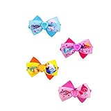 Townley Girl Dreamworks Trolls Boutique Ribbon Hair Bow Set For Girls, Toddler to Tween, 4 pack