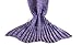 Hughapy Knitted Mermaid Tail Blanket for Kids Crochet Snuggle Mermaid, All Seasons Falbala Pattern Sleeping Blanket (Kids,Purple)