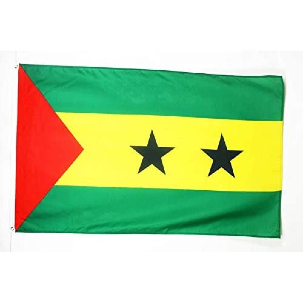 AZ FLAG - Sao Tome And Principe Flag - 3x5 Ft - 100D Polyester Santomean Banner with Two Metal Grommets - Fade Resistant - Vivid Colors - 3' x 5' Feet - 150x90 Cm — image 1