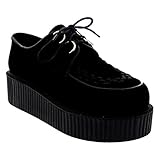 Womens Double Platform Punk Goth Flatform Brothel Creepers Retro Shoes